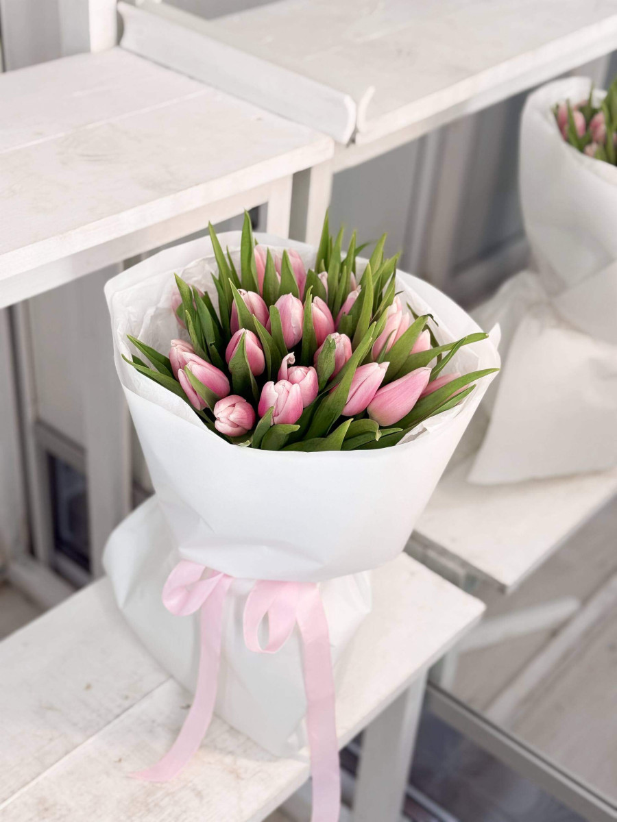 Flower Bouquet «Pink Marshmallow» (23 тюльпани)